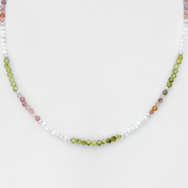 925 Silver Semi Precious Beaded Necklace | Greens