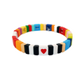 Boho Tile Bracelet | Solo Heart | Black - south of the river london