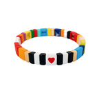 Boho Tile Bracelet | Solo Heart | Black - south of the river london