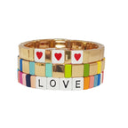 Boho Tile Bracelet | Rainbow & Gold.