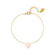 Enamel Heart Bracelet | Pastel Pink