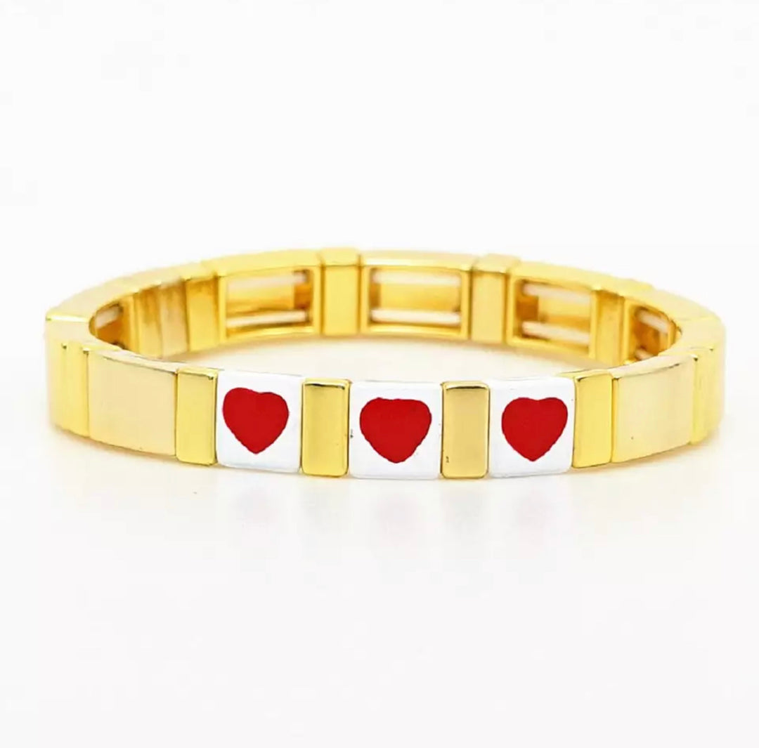 Boho Tile Bracelet | Three Hearts - south of the river london