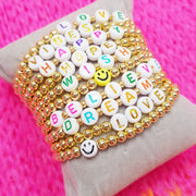Boho Gold Bead Bracelet | Smiley