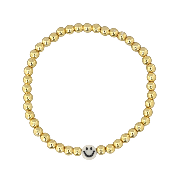 Boho Gold Bead Bracelet | Smiley