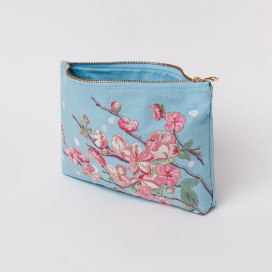 Elizabeth Scarlett Cherry Blossom Everyday Pouch | Turquoise x Pink