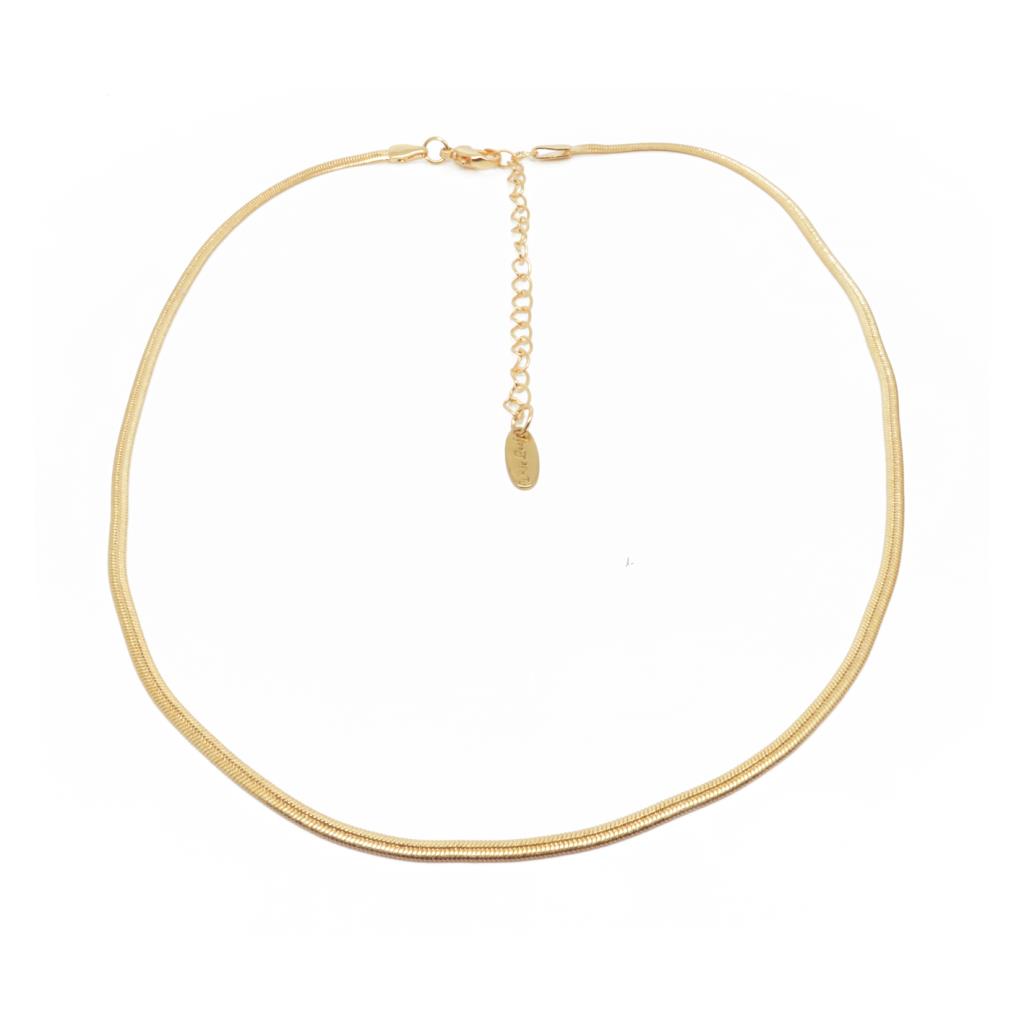 Flat Chain Layer Stainless Steel Necklace | Gold