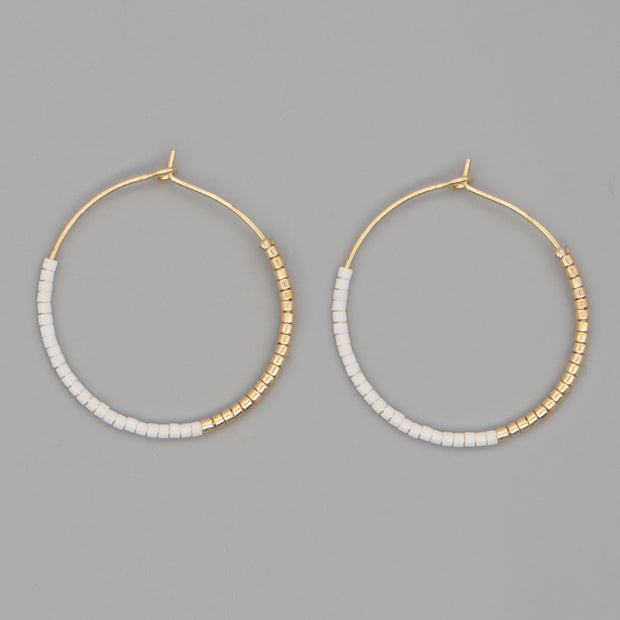 Ibiza Hoop Earrings | White and Gold
