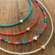 Mini Heart Beaded Necklace | Choose Your Colour!