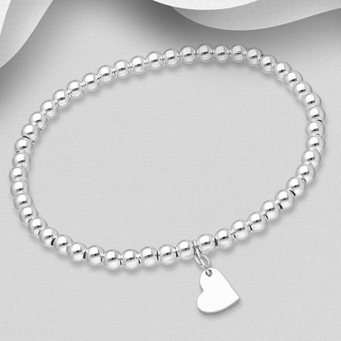925 Silver Bracelet | Heart Charm Bracelet