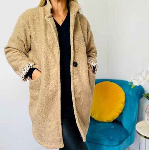 Star Teddy Coat | Caramel