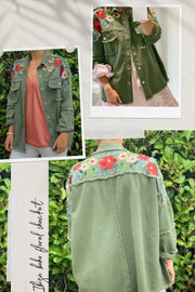 Ibiza Boho Floral Shacket | Khaki