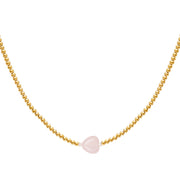 Crystal Heart Necklace | Pink