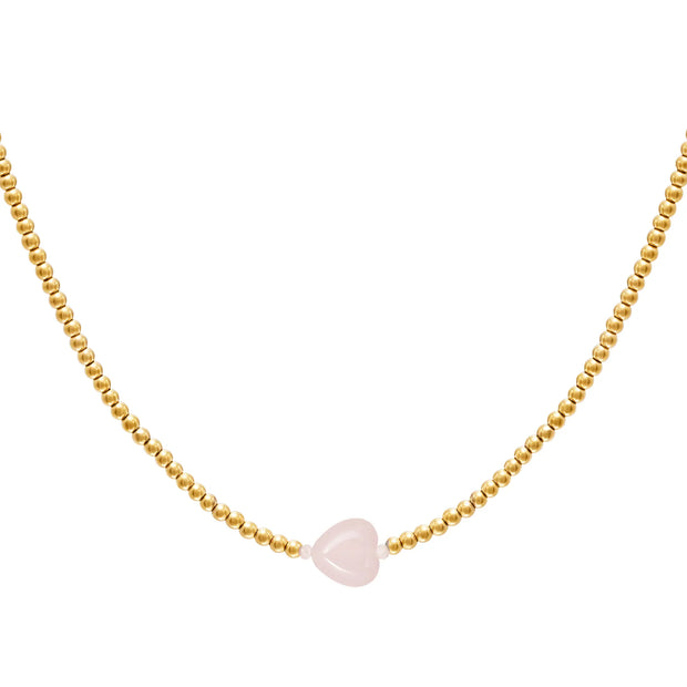 Crystal Heart Necklace | Pink