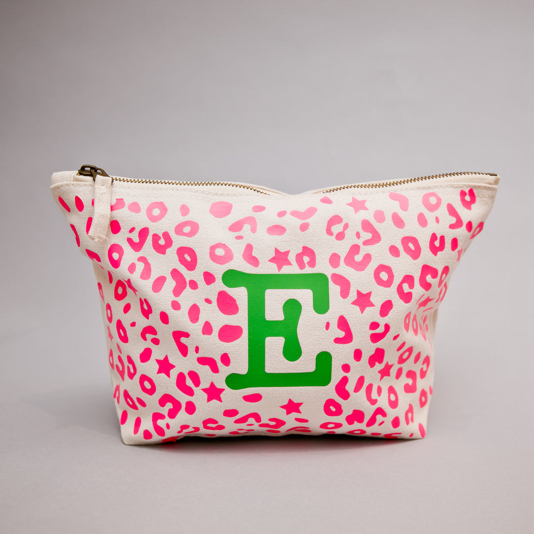 Bexter & Gini Personalised Wash Bag | Stardust Leo Neon Pink - south of the river london