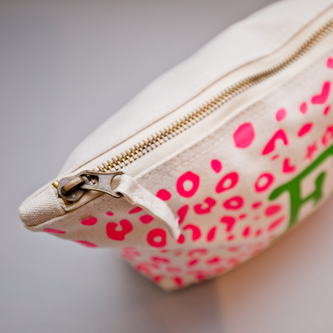 Bexter & Gini Personalised Wash Bag | Stardust Leo Neon Pink - south of the river london