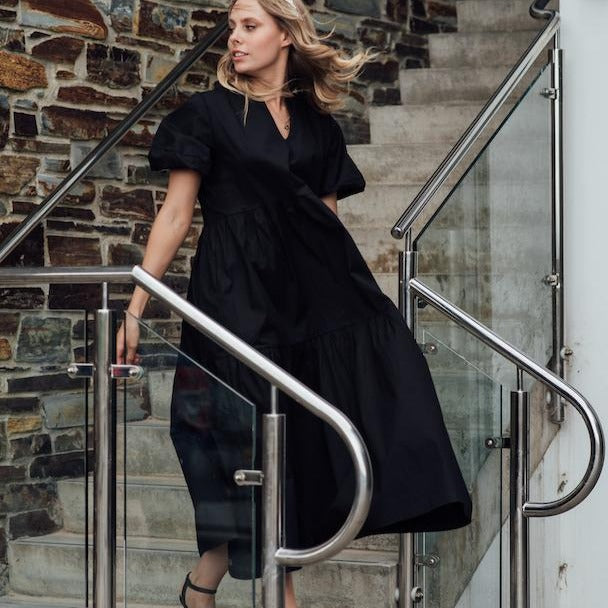 Maggie All Cotton Dress | Black