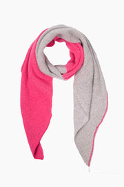 Two Tone Colour Block Scarf | Pink x Grey