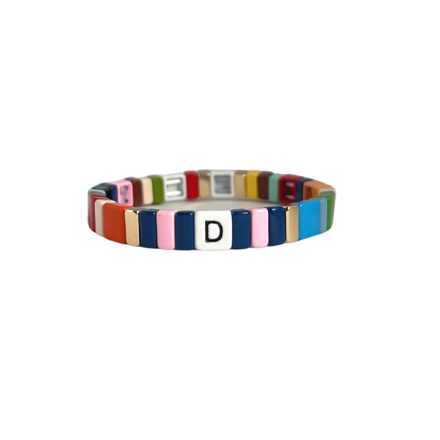Personalised Boho Tile Bracelet | Choose Your Letter!