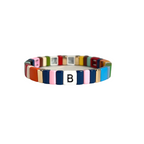 Personalised Boho Enamel Tile Bracelet | Choose Your Letter!