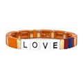 Boho Love Enamel Tile Bracelet | Orange