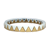 Boho ZigZag Tile Bracelet | Gold x White
