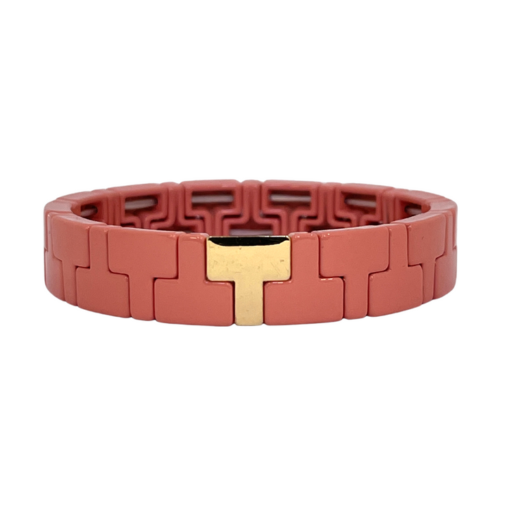 T Link Tile Bracelet | Dusky Pink