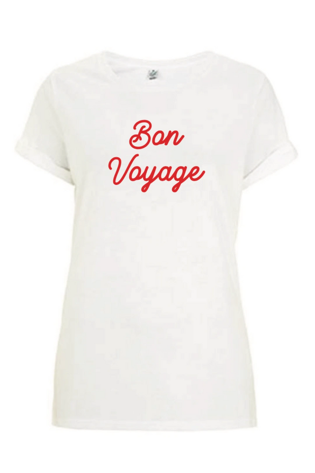Bon Voyage T Shirt | White x Red