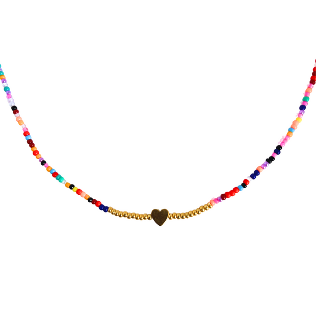 Mini Heart Beaded Necklace | Choose Your Colour!