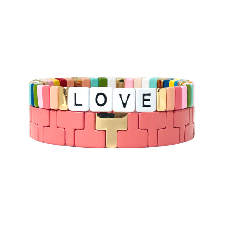 T Link Tile Bracelet | Dusky Pink