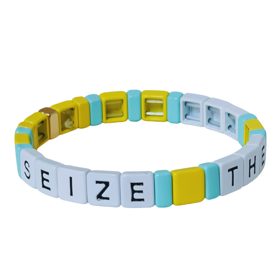 Boho Enamel Tile Bracelet | Seize The Day