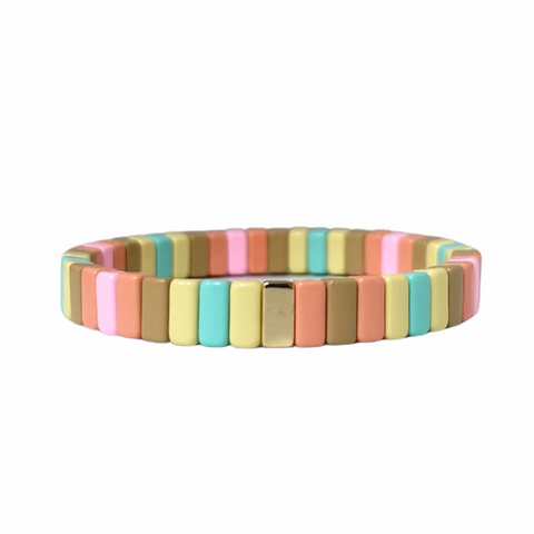 Boho Tile Bracelet | Pastel Pinks