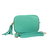 Camera Crossbody Bag | Turquoise Leather