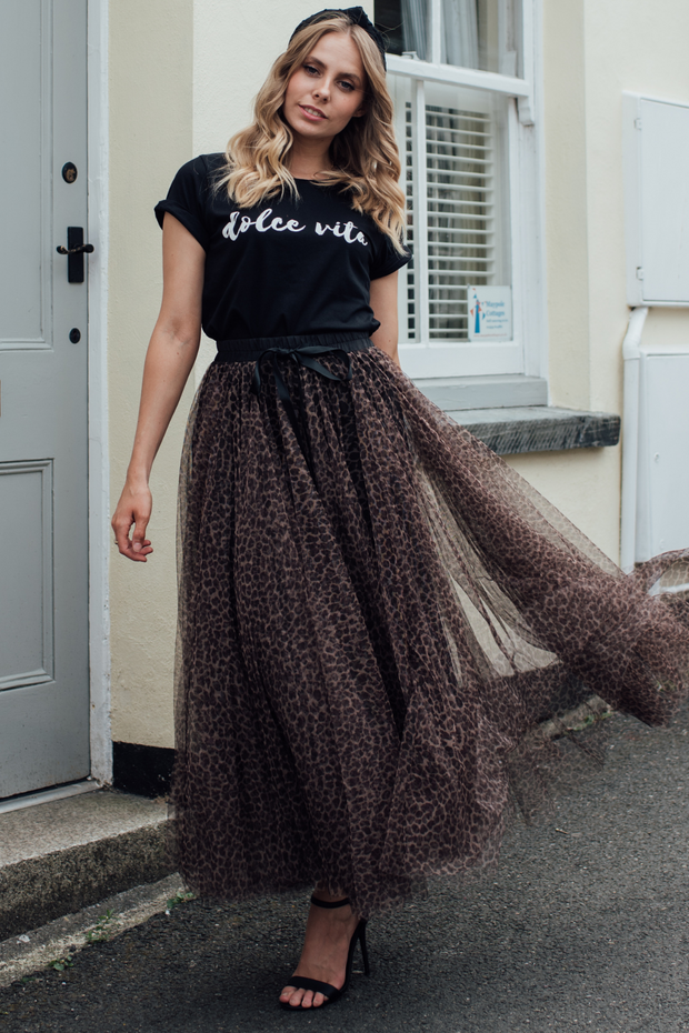 Emma Mini Leopard Tulle Skirt