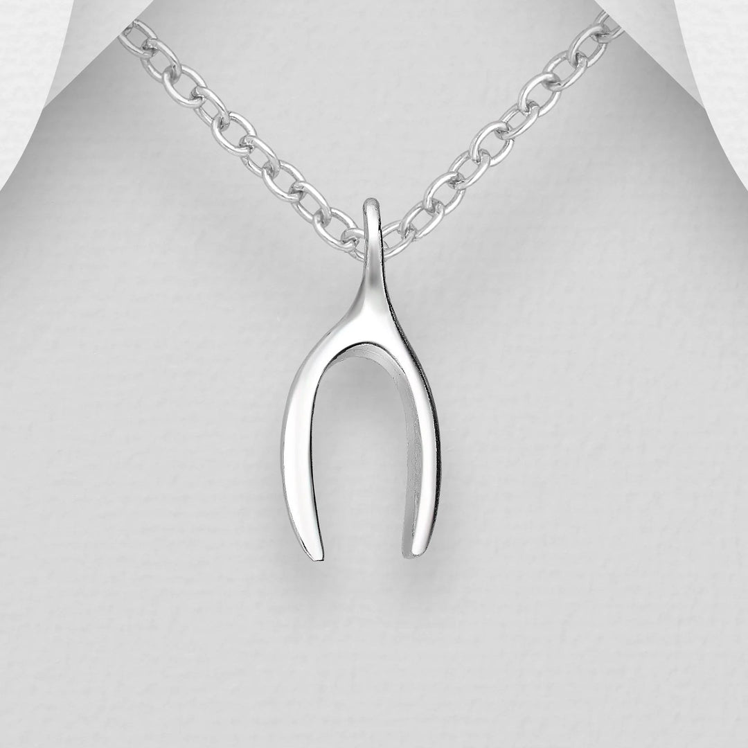 925 Silver Mini Wishbone Necklace