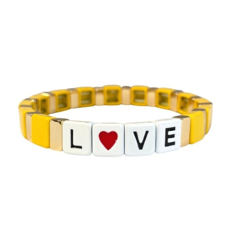 Boho Love Tile Bracelet | Yellow.
