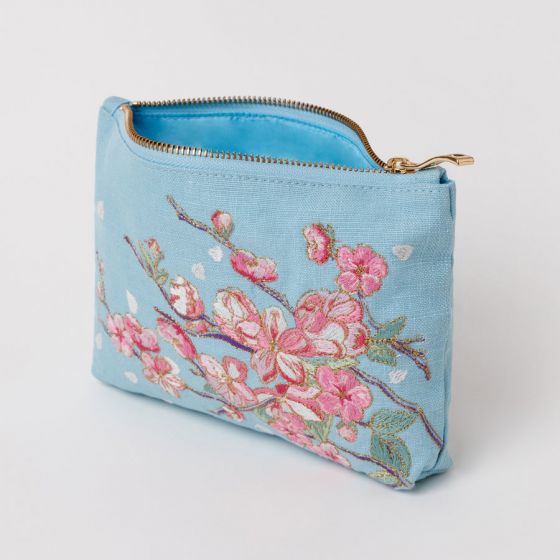 Elizabeth Scarlett Cherry Blossom Mini Pouch | Turquoise x Pink