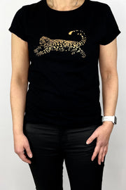 Lounge Cat T Shirt | Black x Gold