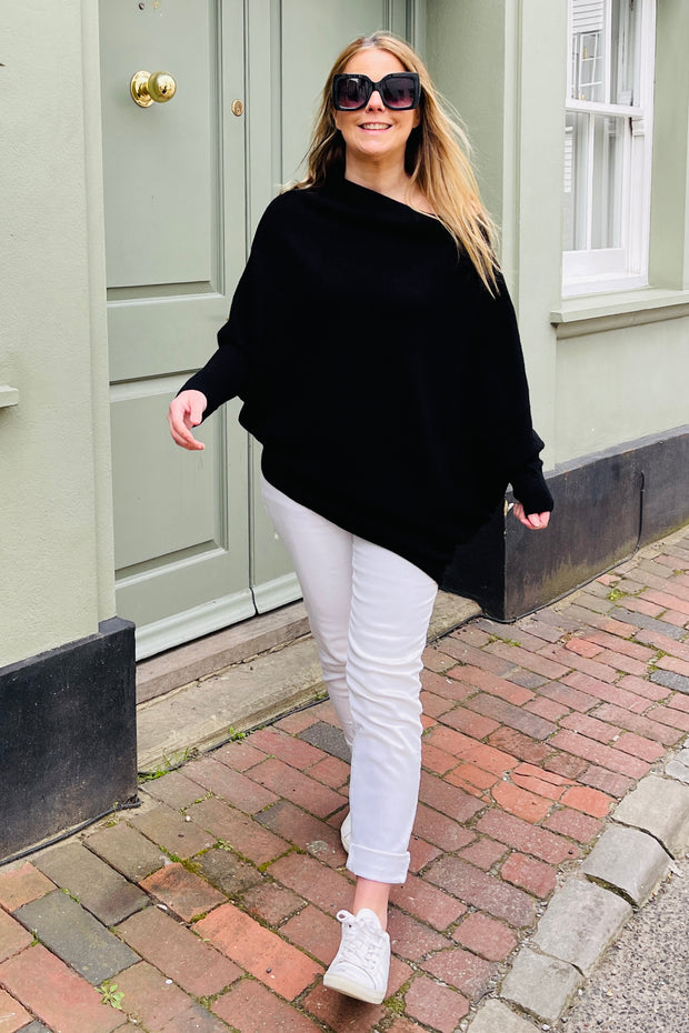 Maisie Asymmetric Jumper | Black
