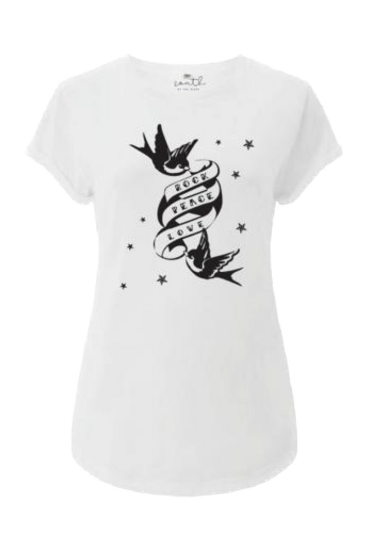 ROCK PEACE LOVE T Shirt | White