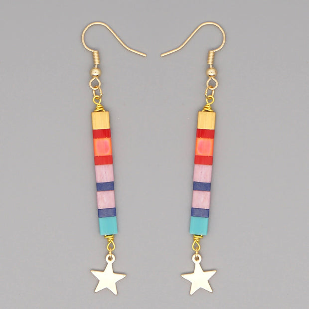 Star Bead Earrings | Rainbow