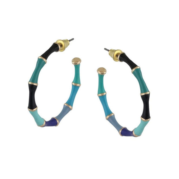Enamel Hoop Earrings | Blues