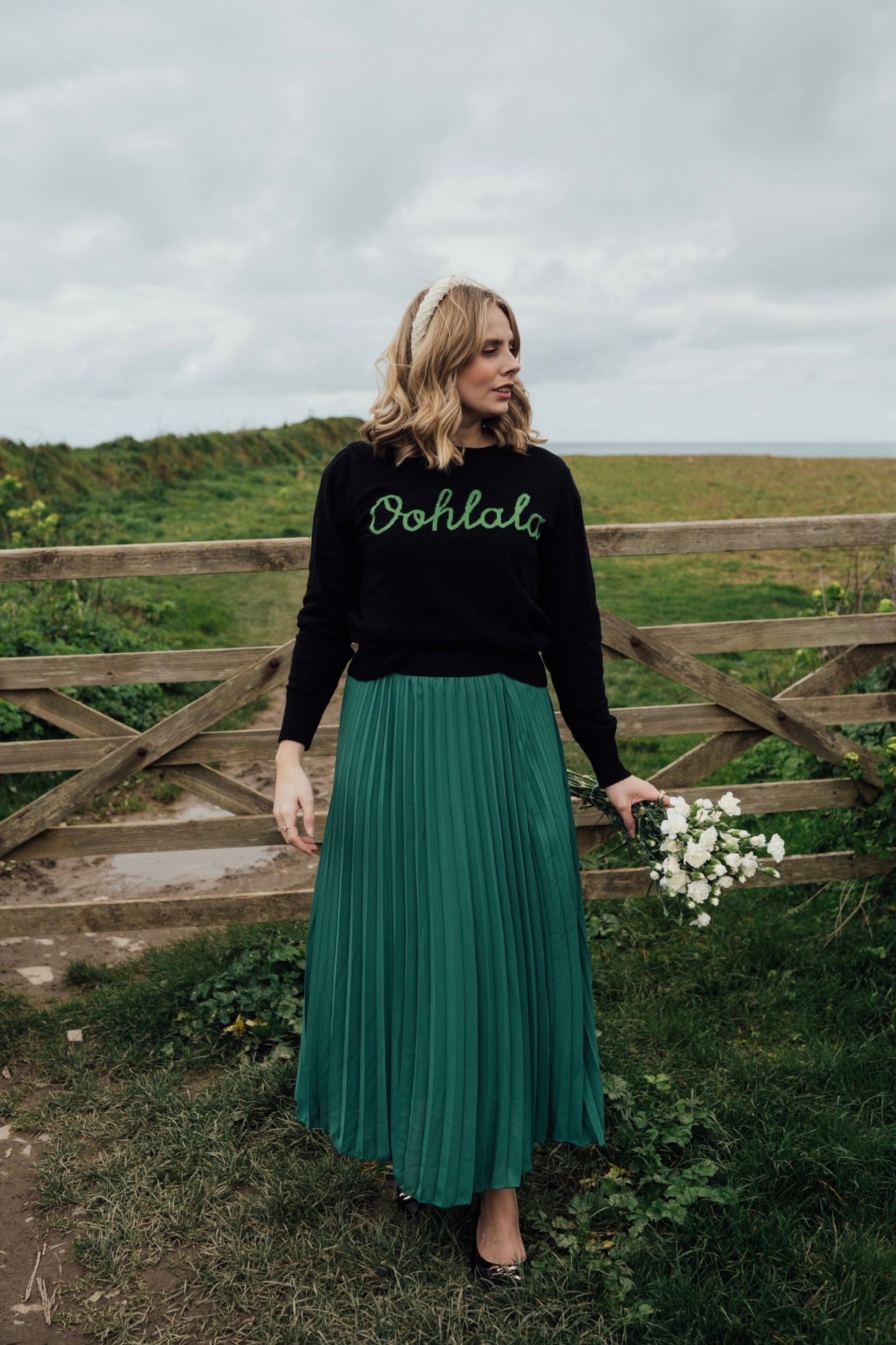 Ooh La La Cashmere Blend Jumper | Black x Green