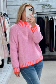 Georgie Jumper | Pink x Neon Orange
