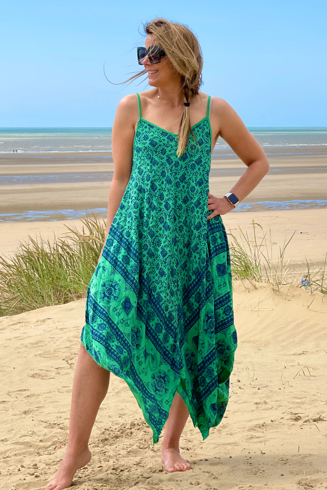 LAST ONE!Zig Zag Sun Dress | Fresh Green