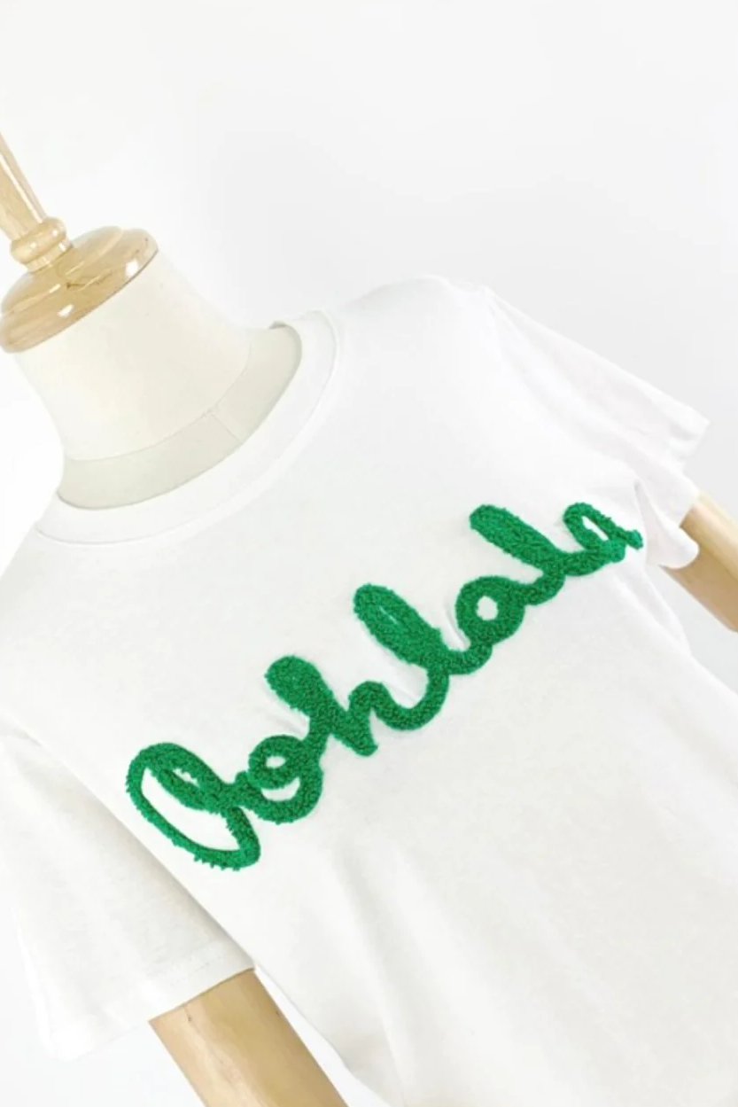 Ooh La La T Shirt | White x Green