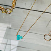 Beaded Heart Necklace | Turquoise