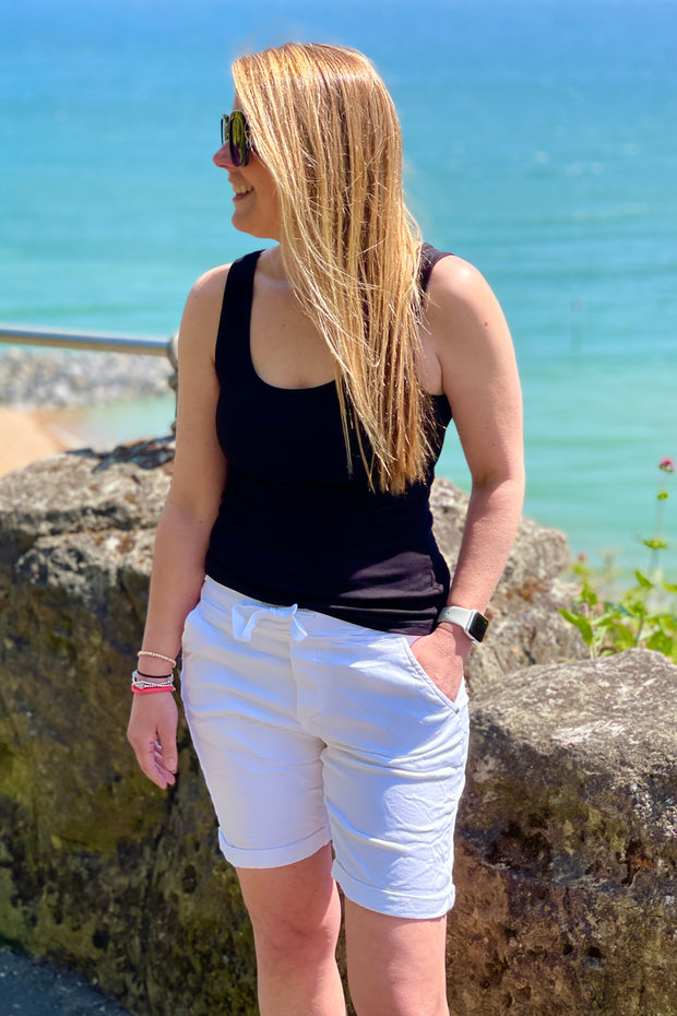Naya Denim Shorts | White