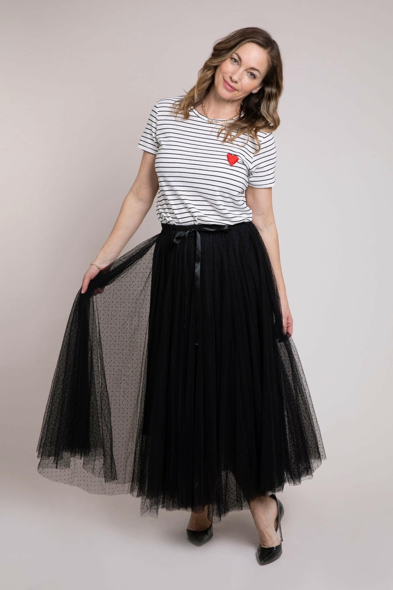 Black tulle 2024 maxi skirt