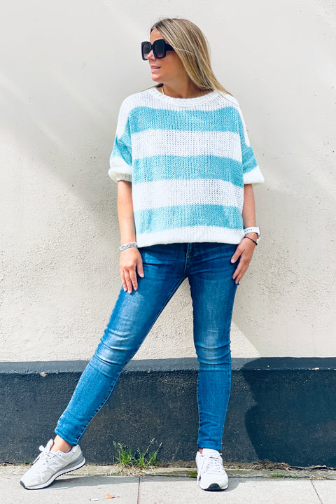 Fiona Stripe Jumper | Cream x Mint