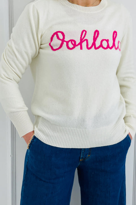 Ooh La La Jumper | Cream x Pink